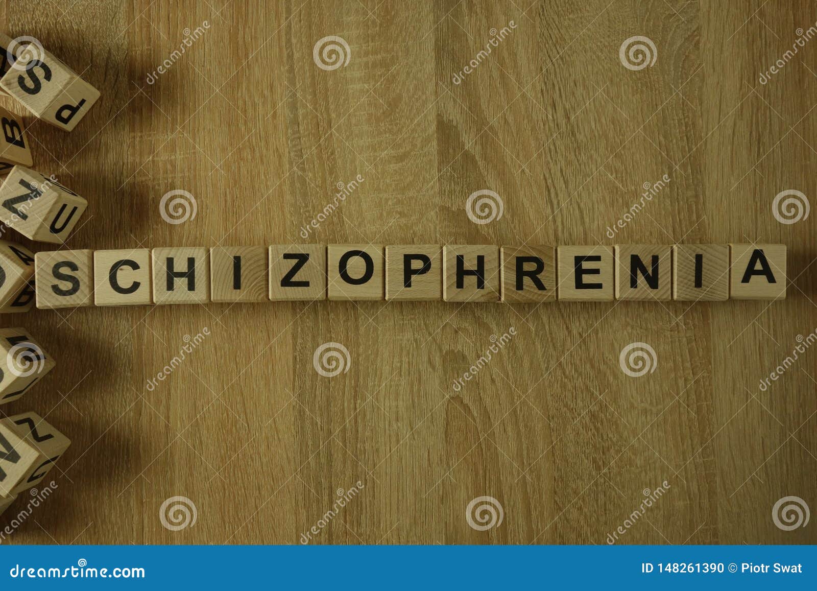 schizophrenia word from wooden blocks