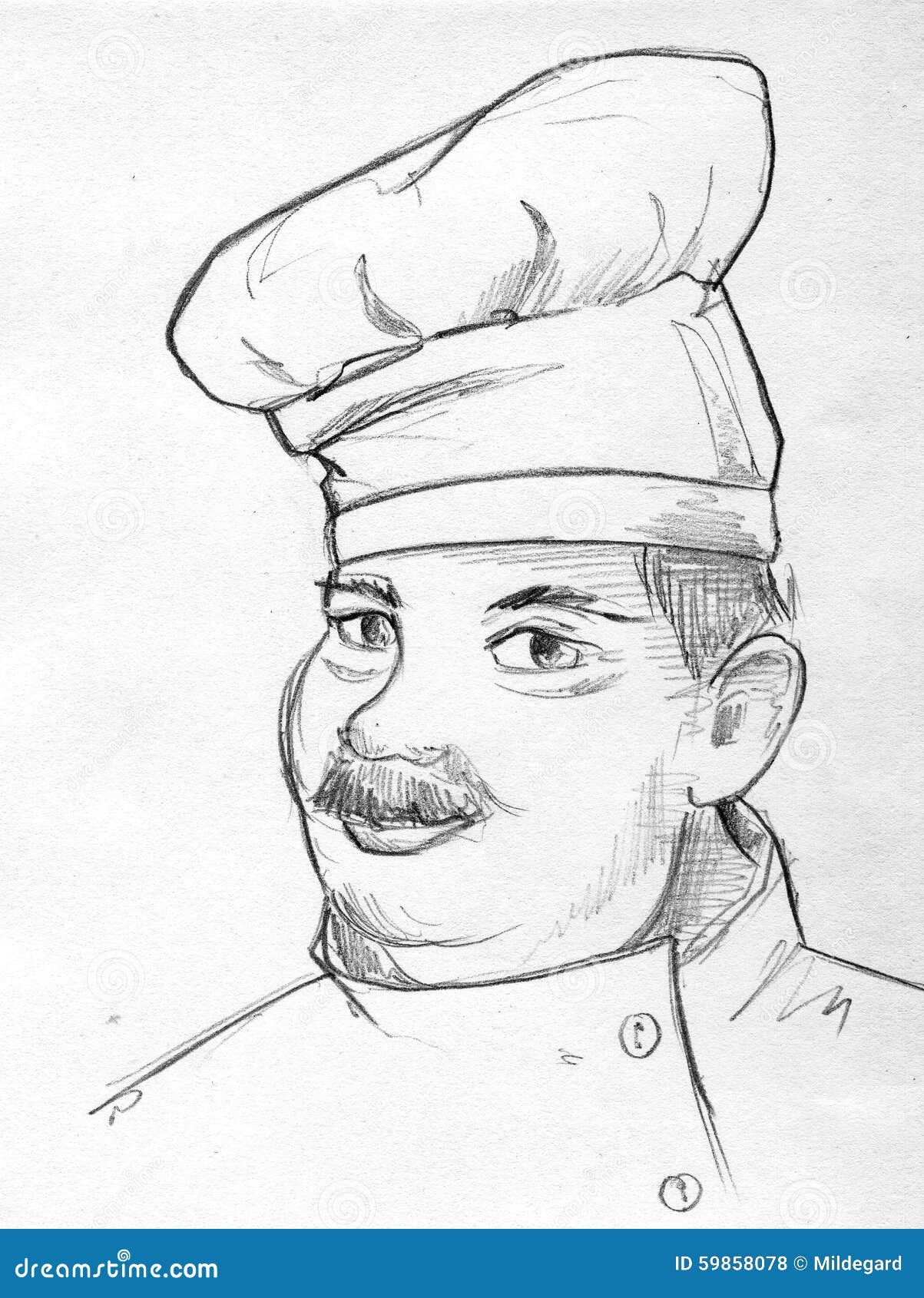 Schizzo della matita di un cuoco