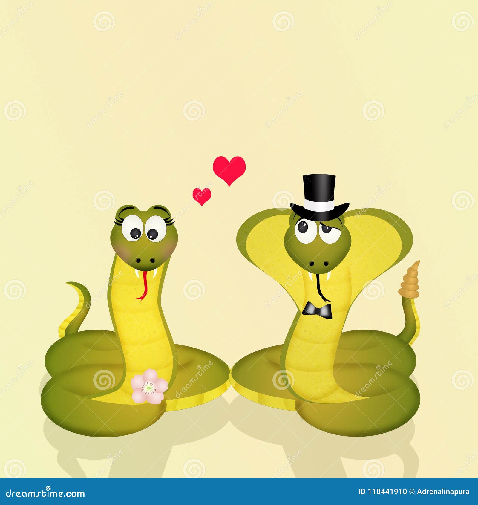 Schlangen Verbinden in Der Liebe Stock Abbildung Illustration von