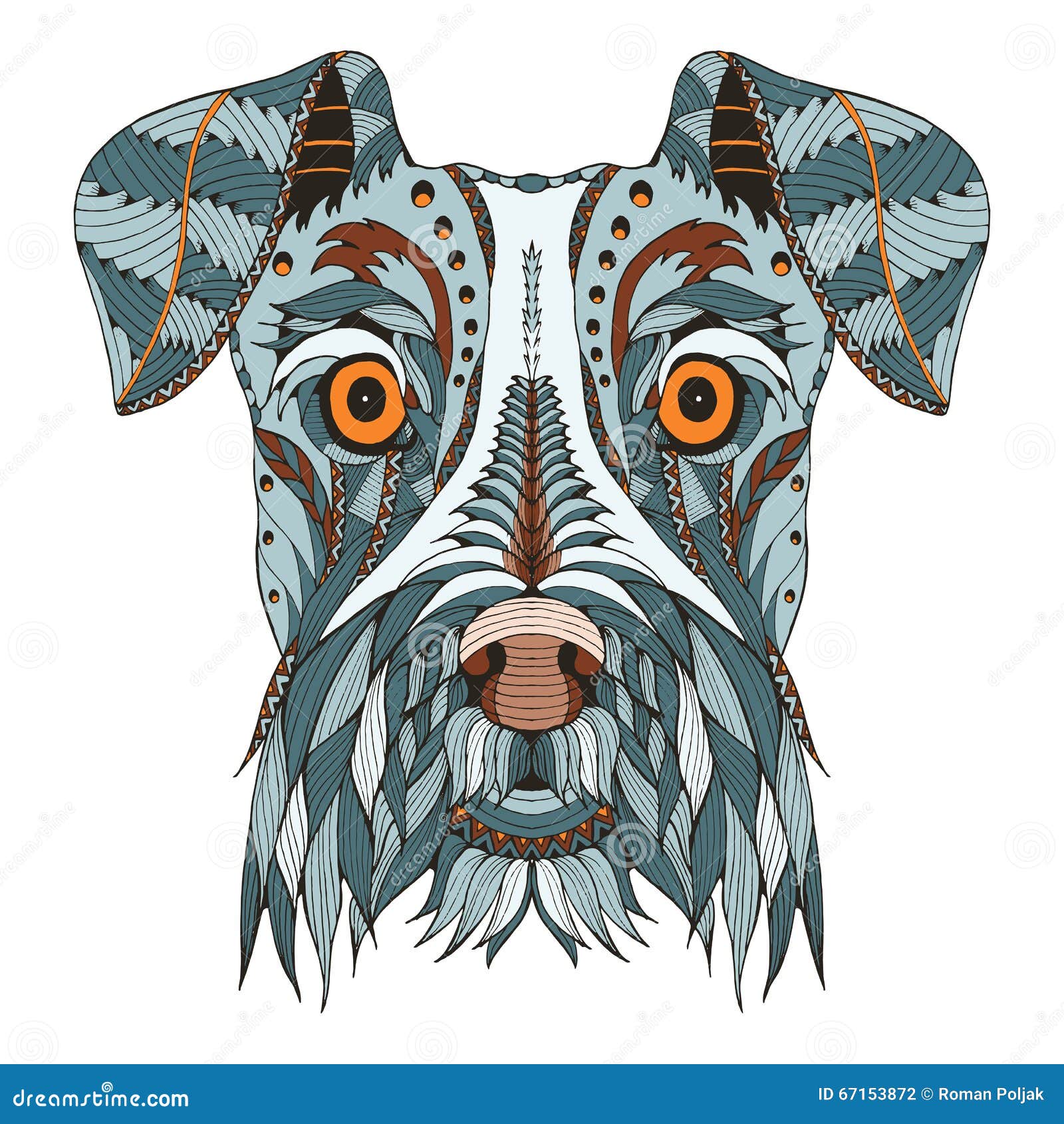 schnauzer dog head zentangle stylized, , , freehand pencil, hand drawn, pattern. zen art. ornate . lace.