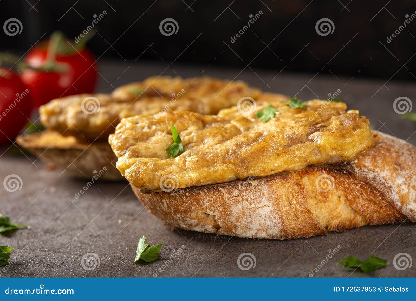 Schnitzel Made from Pork Brain, Flour and Eggs on Toast Stock Image - Image  of meat, parsley: 172637853