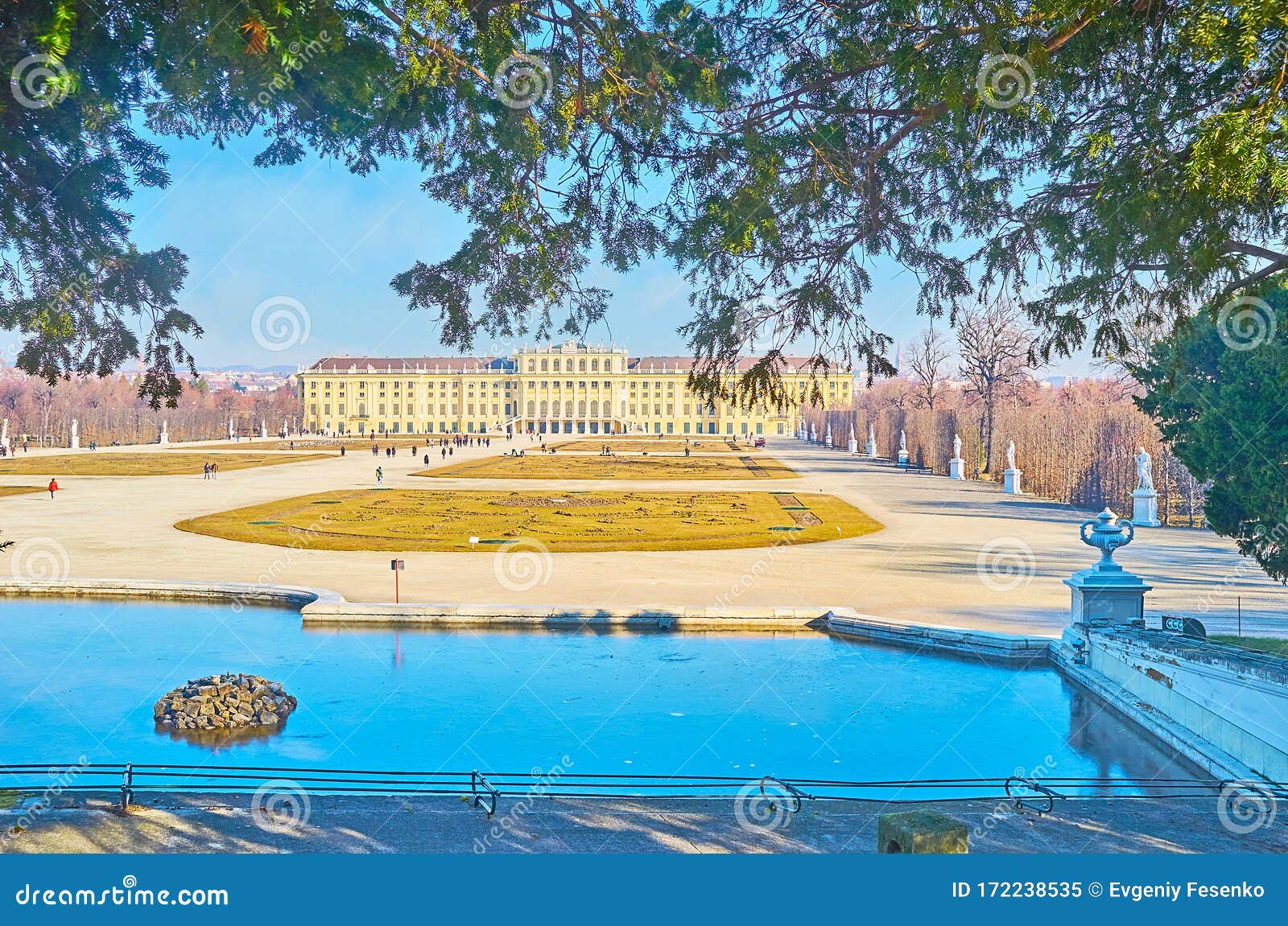 Schonbrunn Palace through the Trees, Vienna, Austria Editorial Image ...