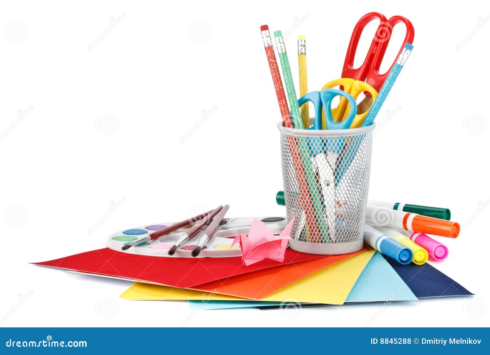 School accessories stock photo. Image of wooden, macro 8845288