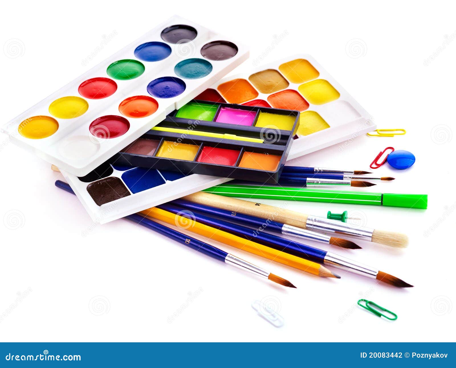 Back To School Painting Supplies Stock Photo - Download Image Now