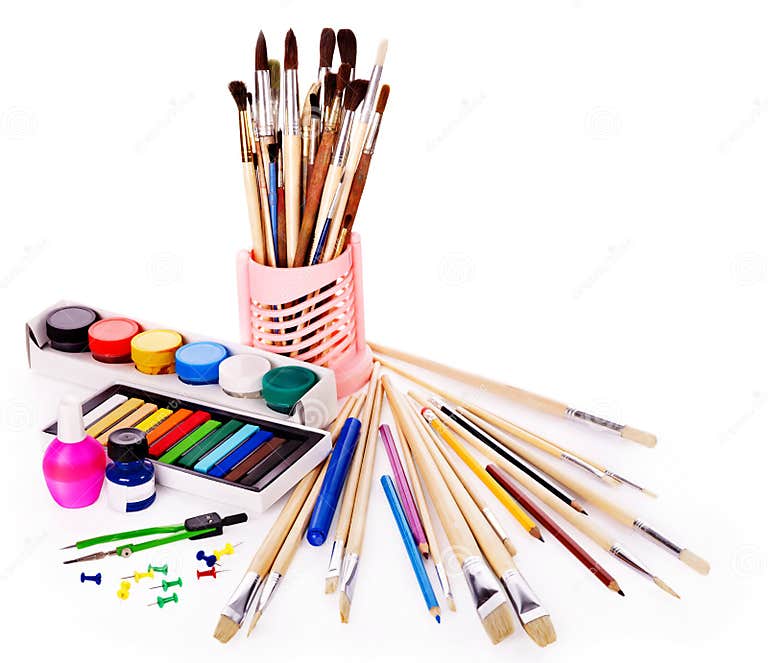 School art supplies stock photo. Image of eraser, learning 20314432
