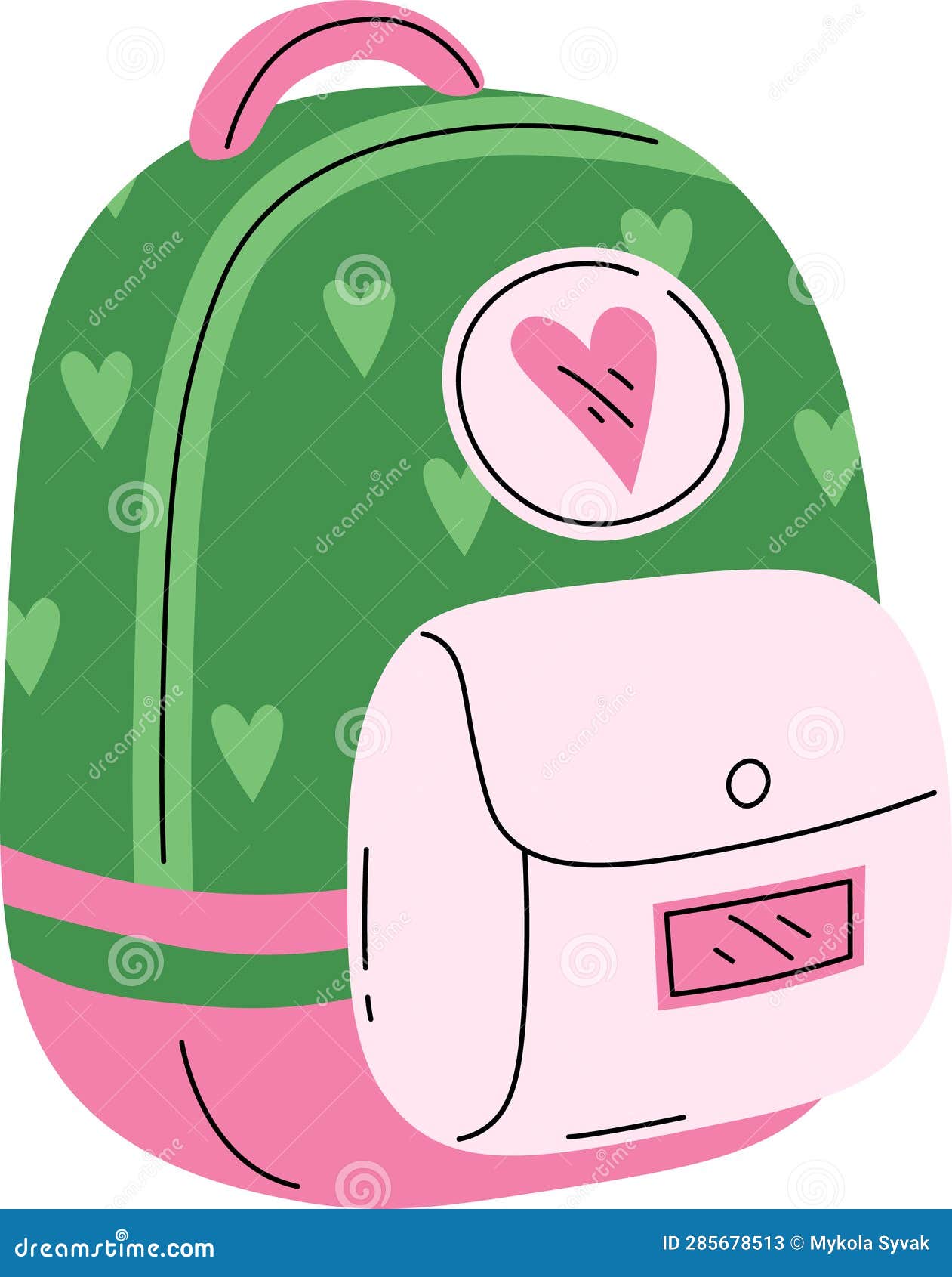 School Backpack with Heart stock vector. Illustration of vector 285678513