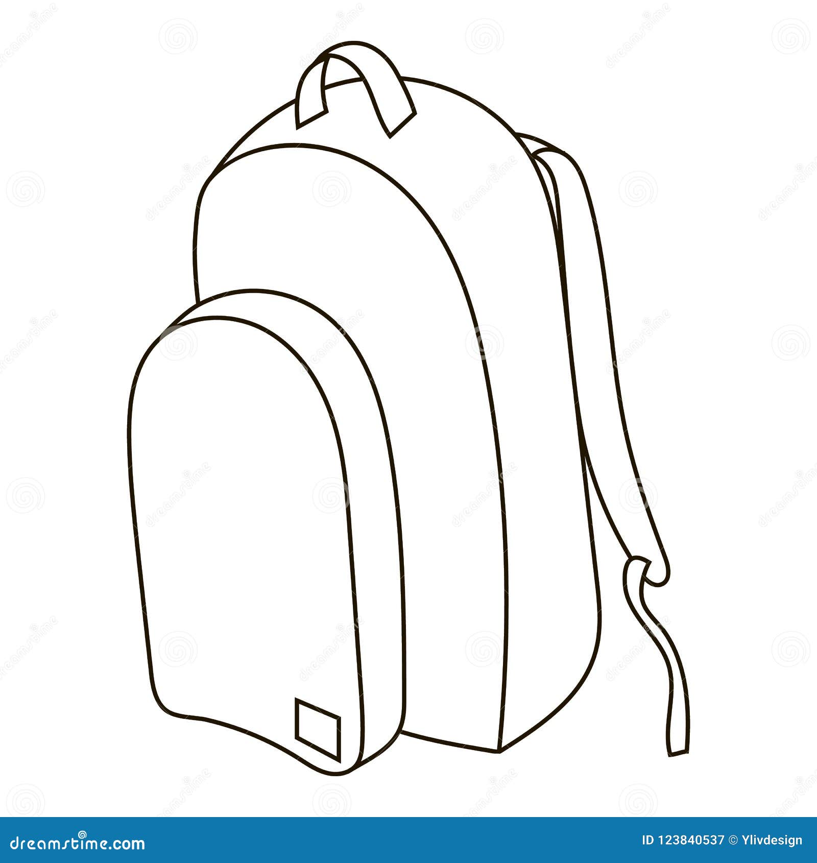 School Backpack Icon, Outline Style Stock Illustration - Illustration ...