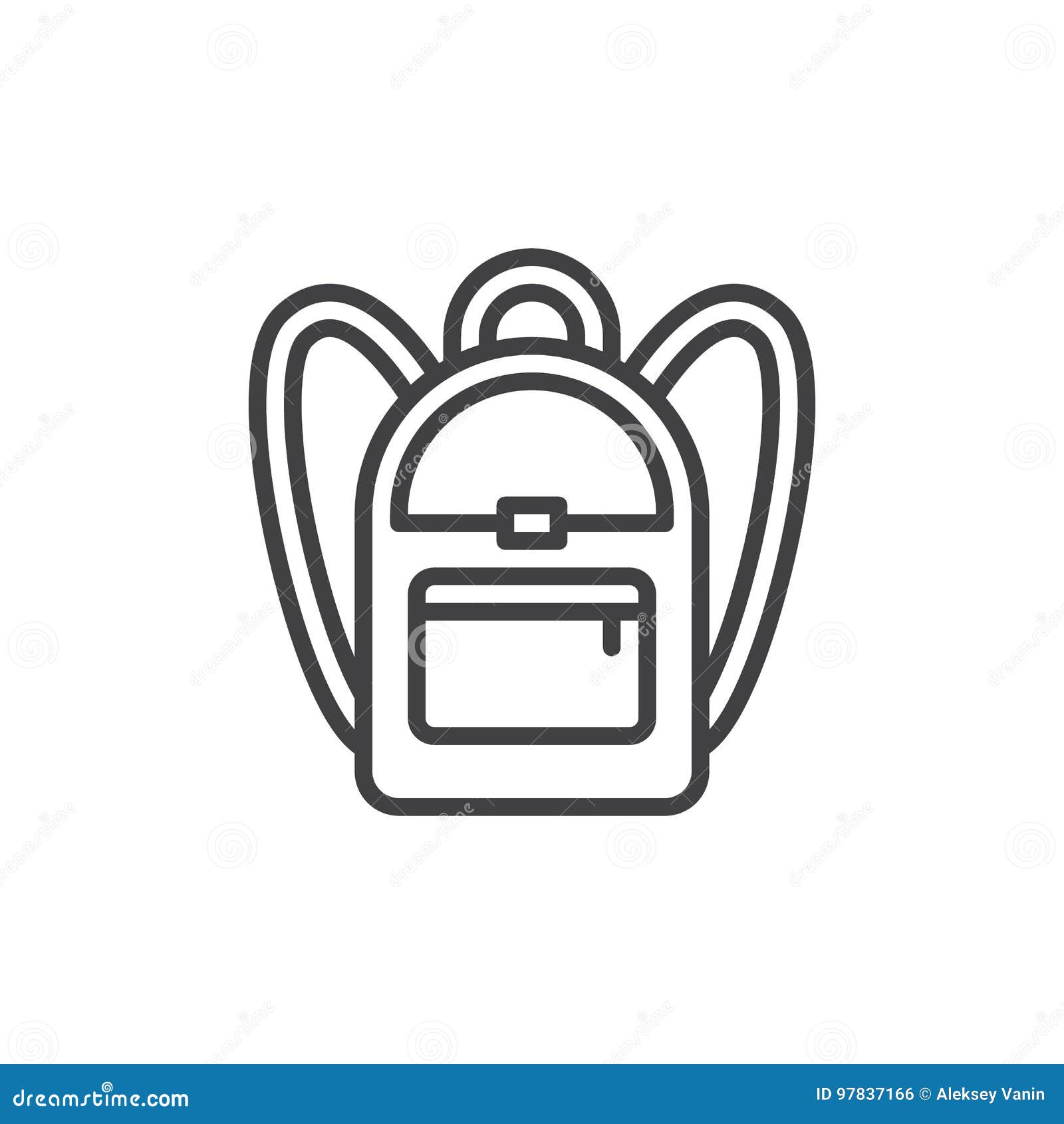 School backpack line icon stock vector. Illustration of luggage - 97837166