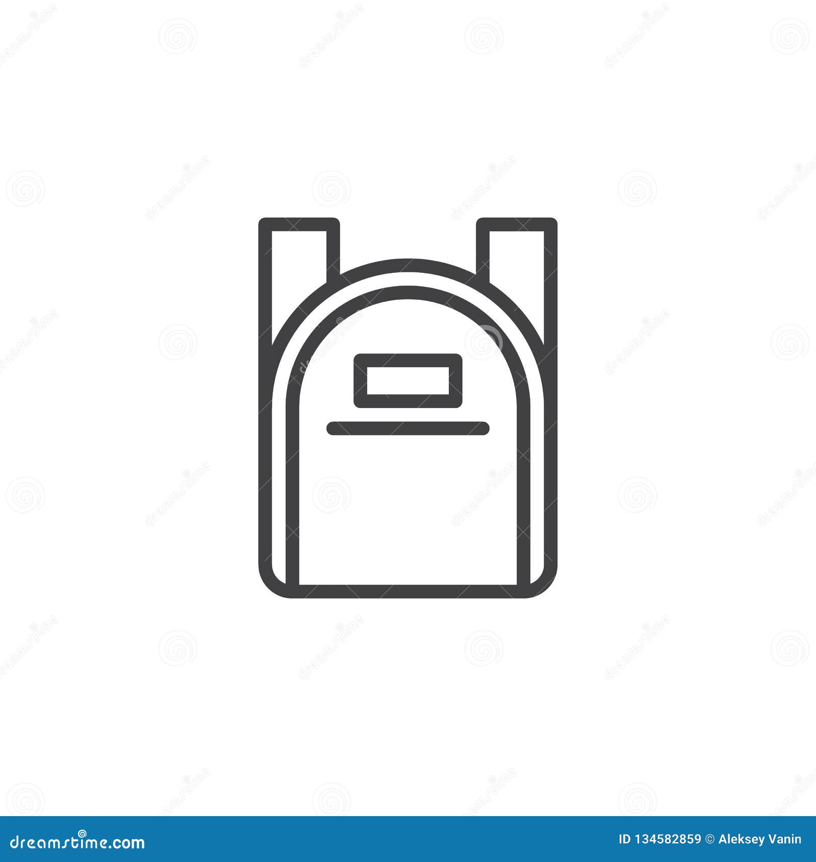 School Backpack Outline Icon Stock Vector - Illustration of hiking ...