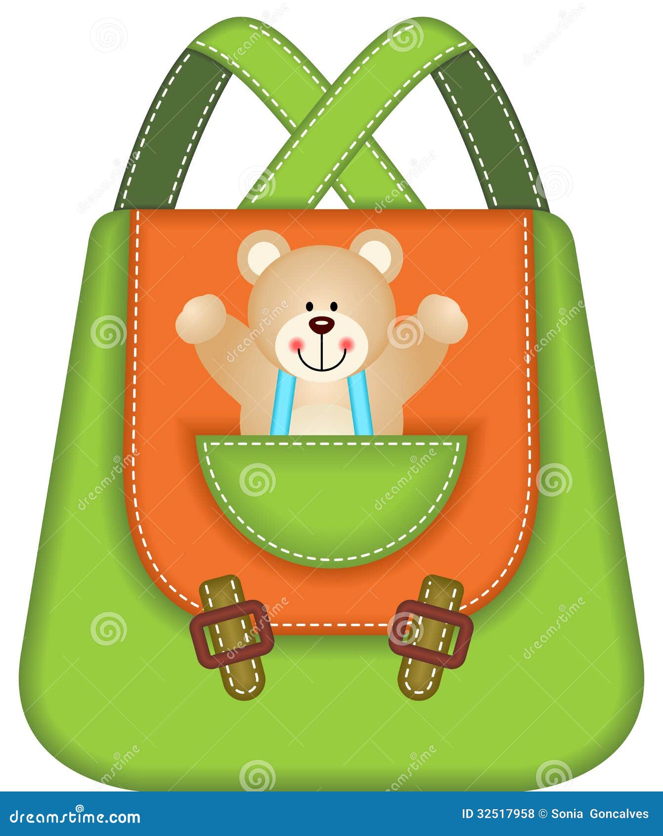 School Backpack Teddy Bear stock vector. Illustration of child 32517958