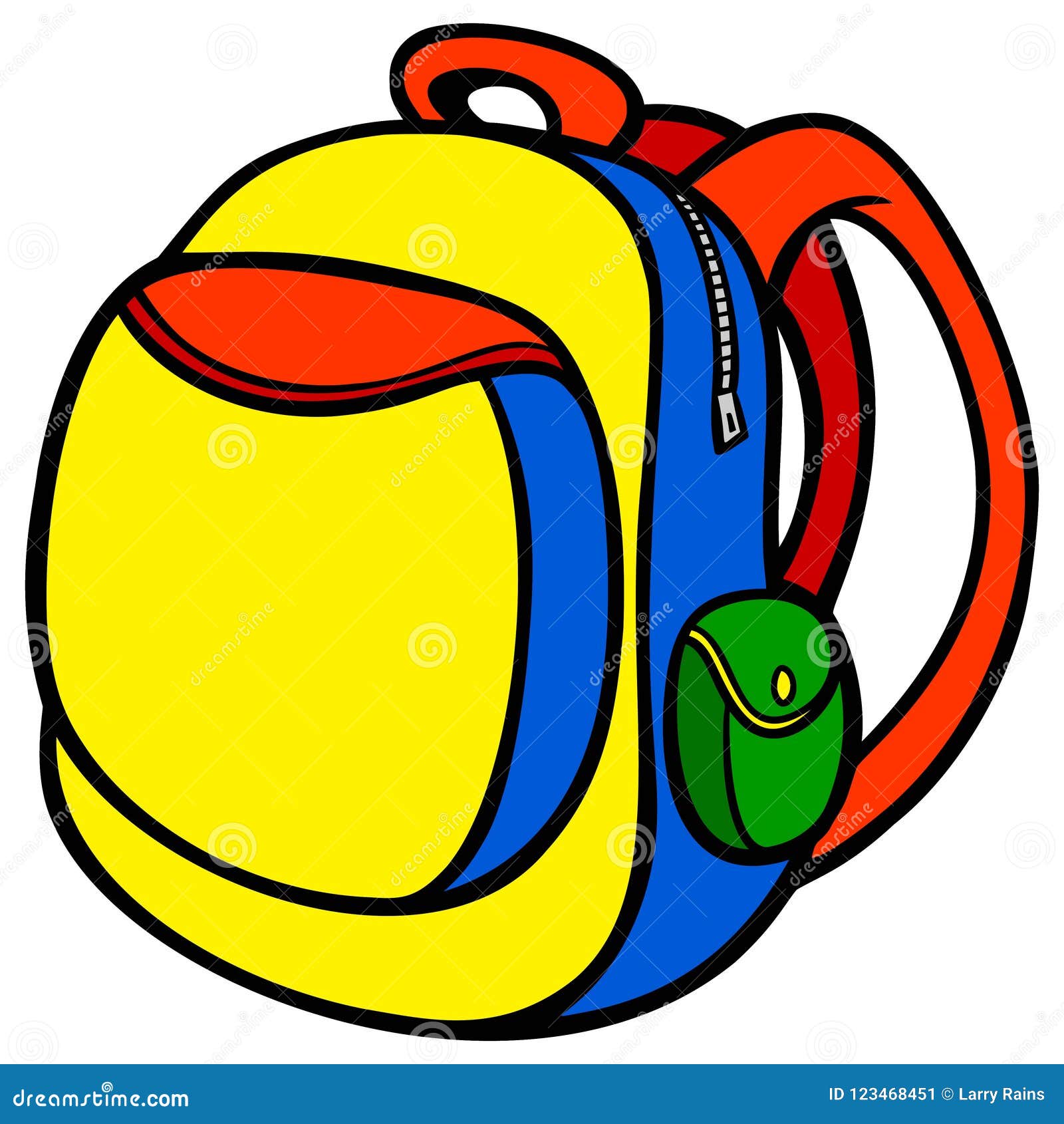 School Backpack stock vector. Illustration of vector - 123468451