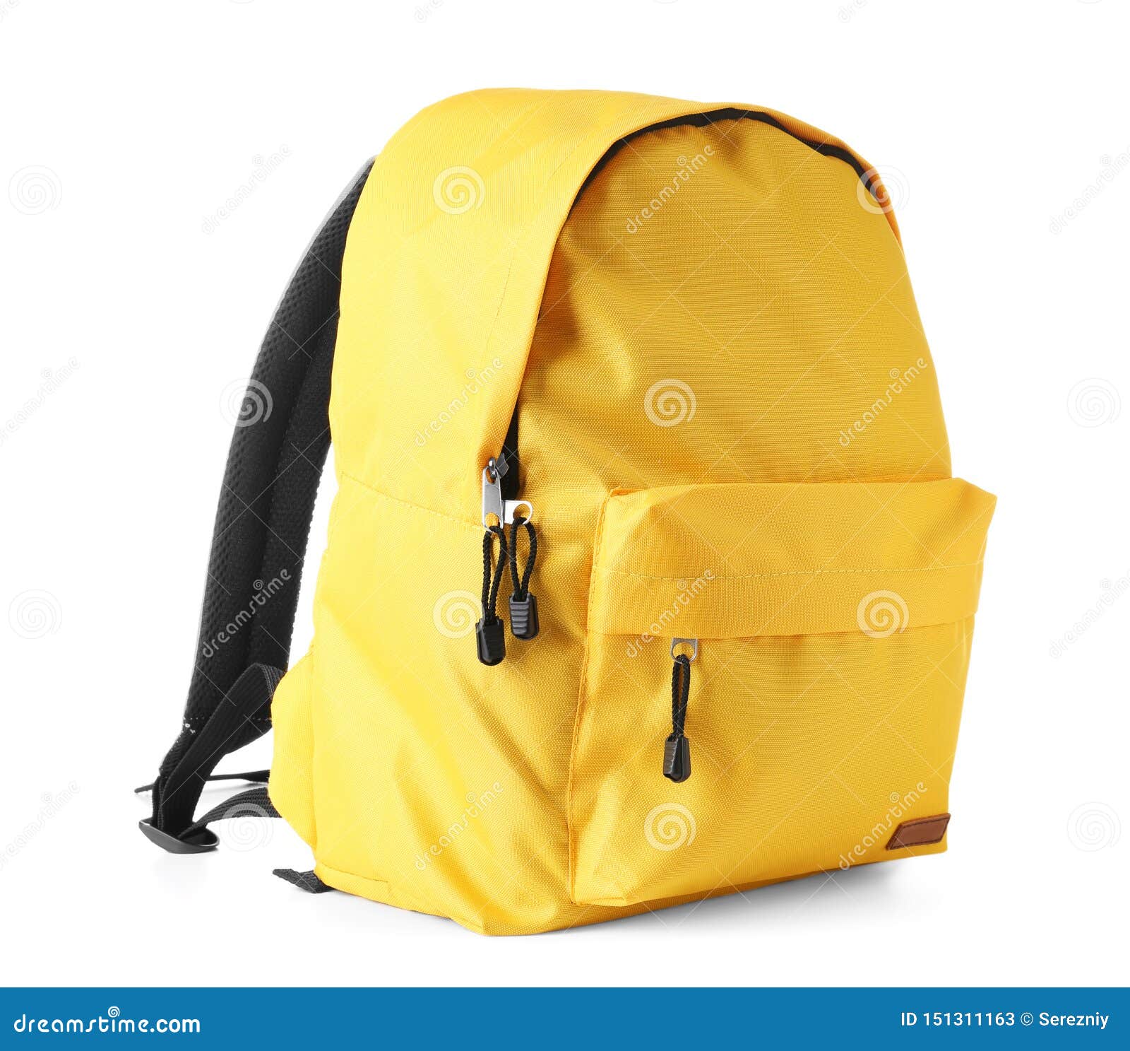 School Backpack on White Background Stock Image Image of pupil