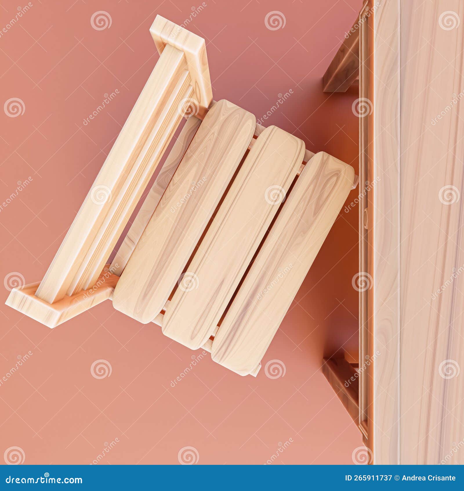 School Bench Isolated on Orange Background Stock Illustration