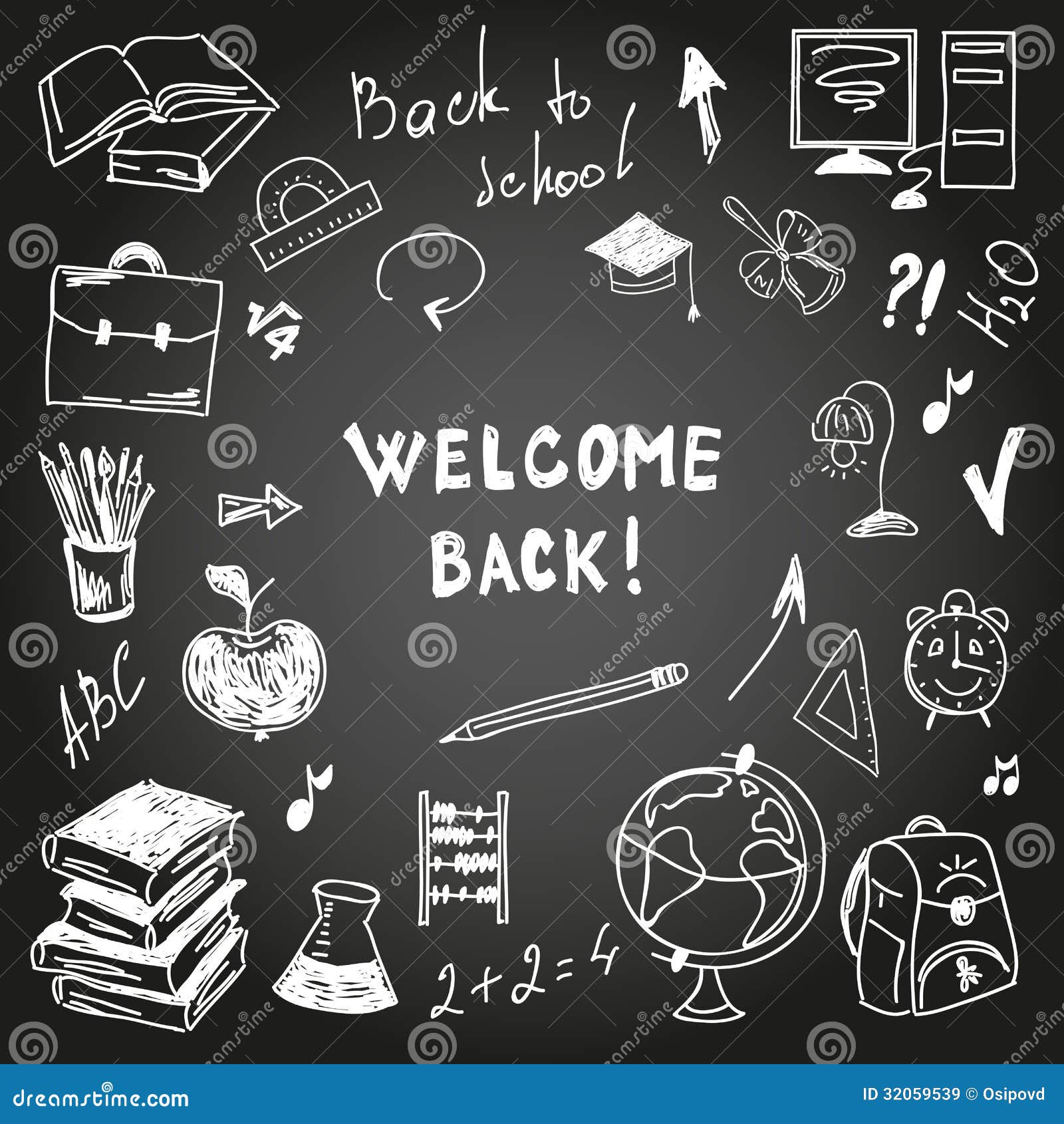 School Board Freehand Drawing Stock Vector - Image: 32059539