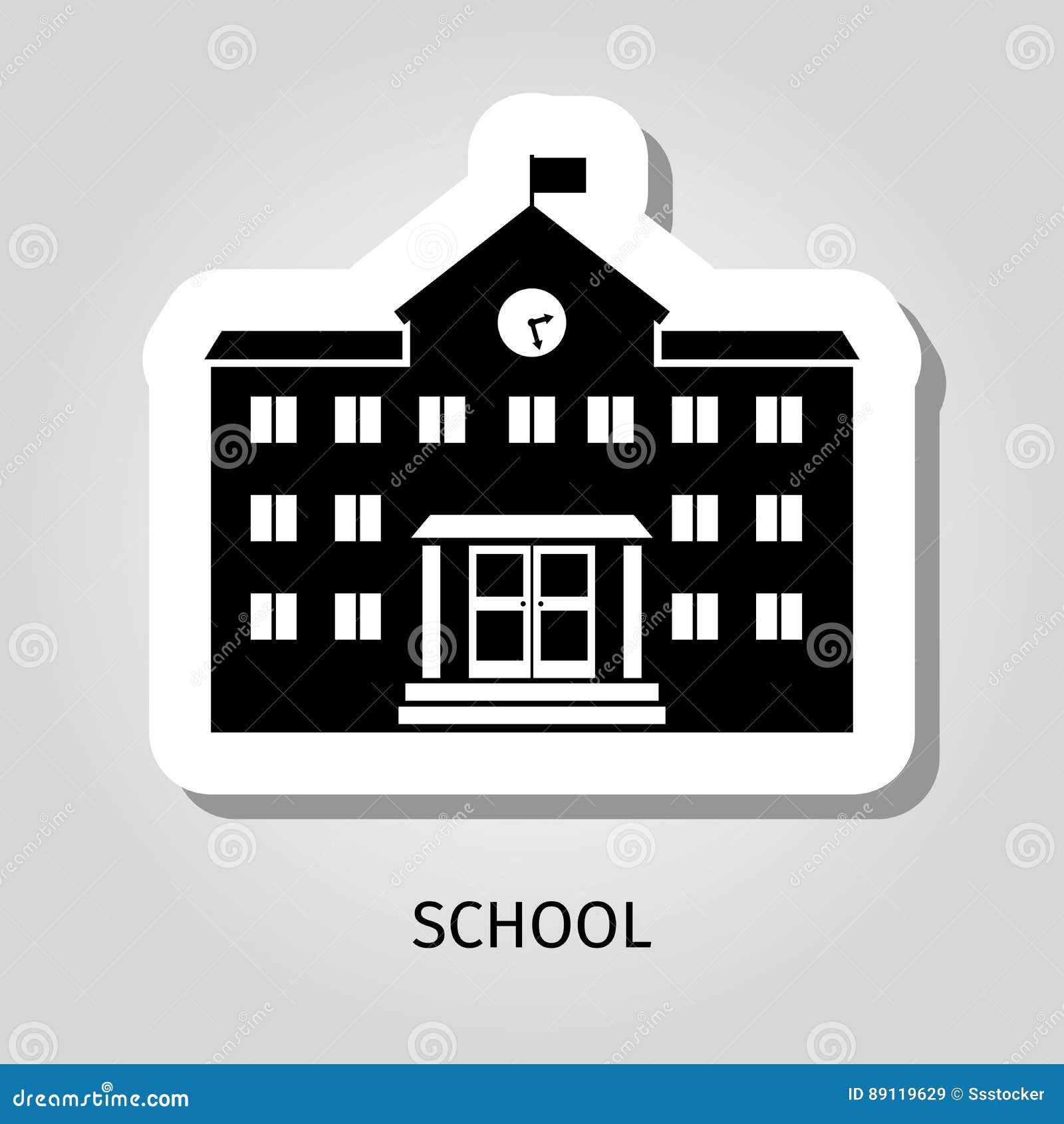 School Building Silhouette Clip Art