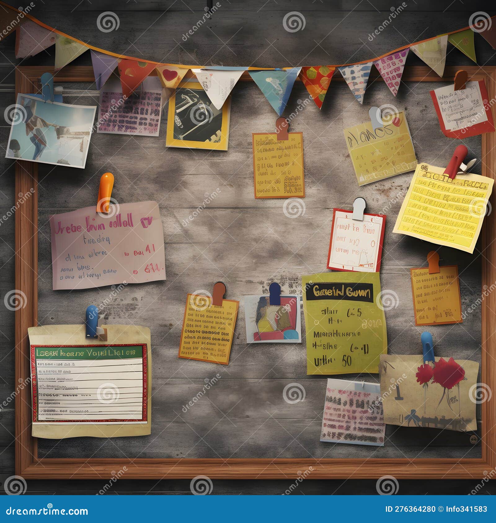 A School Bulletin Board with Reminders and Announcements Created with