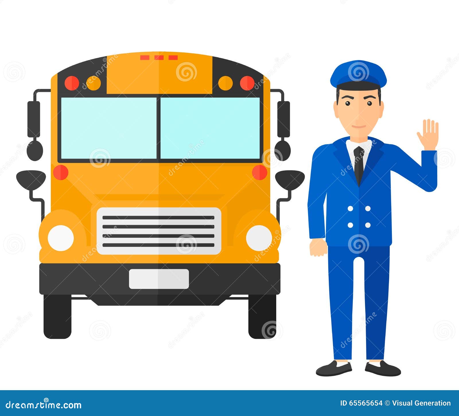 School bus driver stock vector. Image of person, male - 65565654