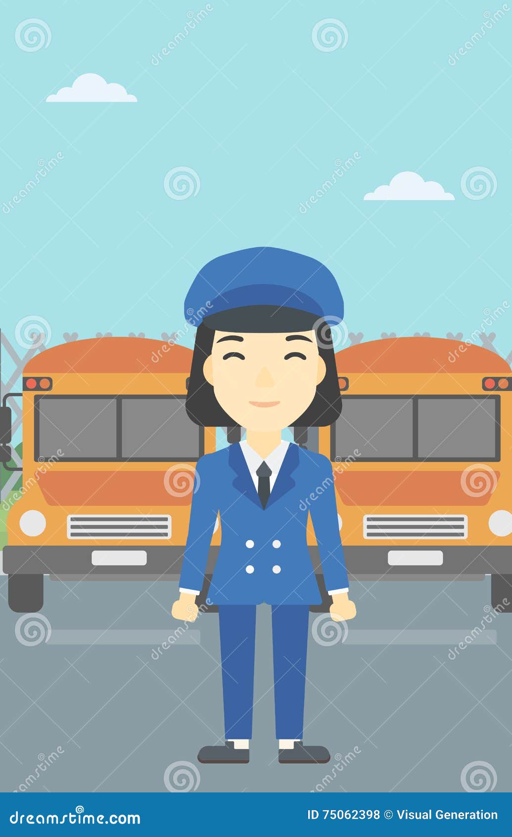 School Bus Driver Vector Illustration. Stock Vector - Illustration of