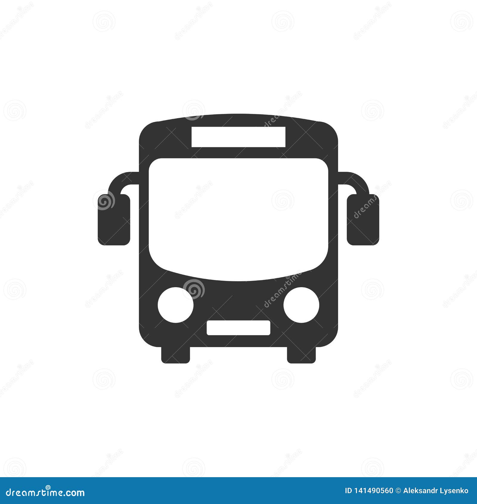 school bus icon in flat style. autobus   on white  background. coach transport business concept