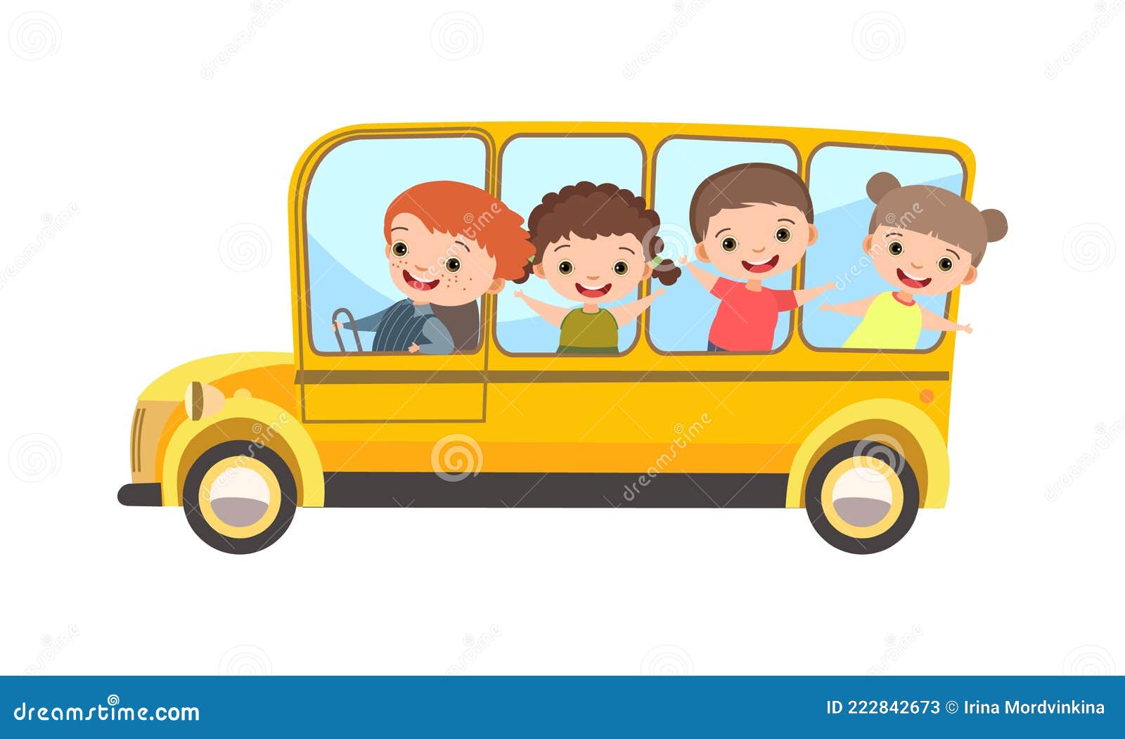 School Bus. Kids Rides on Yellow Multi-seat Automobile. Toy Vehicle. Car  with a Motor. Cute Passenger Auto Stock Vector - Illustration of adventure,  automobile: 222842673
