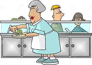 School Cafeteria Lady Stock Illustration CartoonDealer 32221
