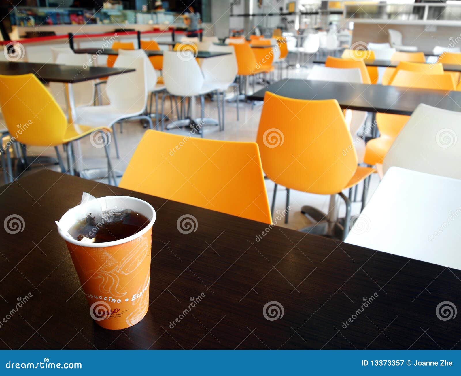 School Cafeteria Table with Cup of Tea Stock Image Image of cafeteria