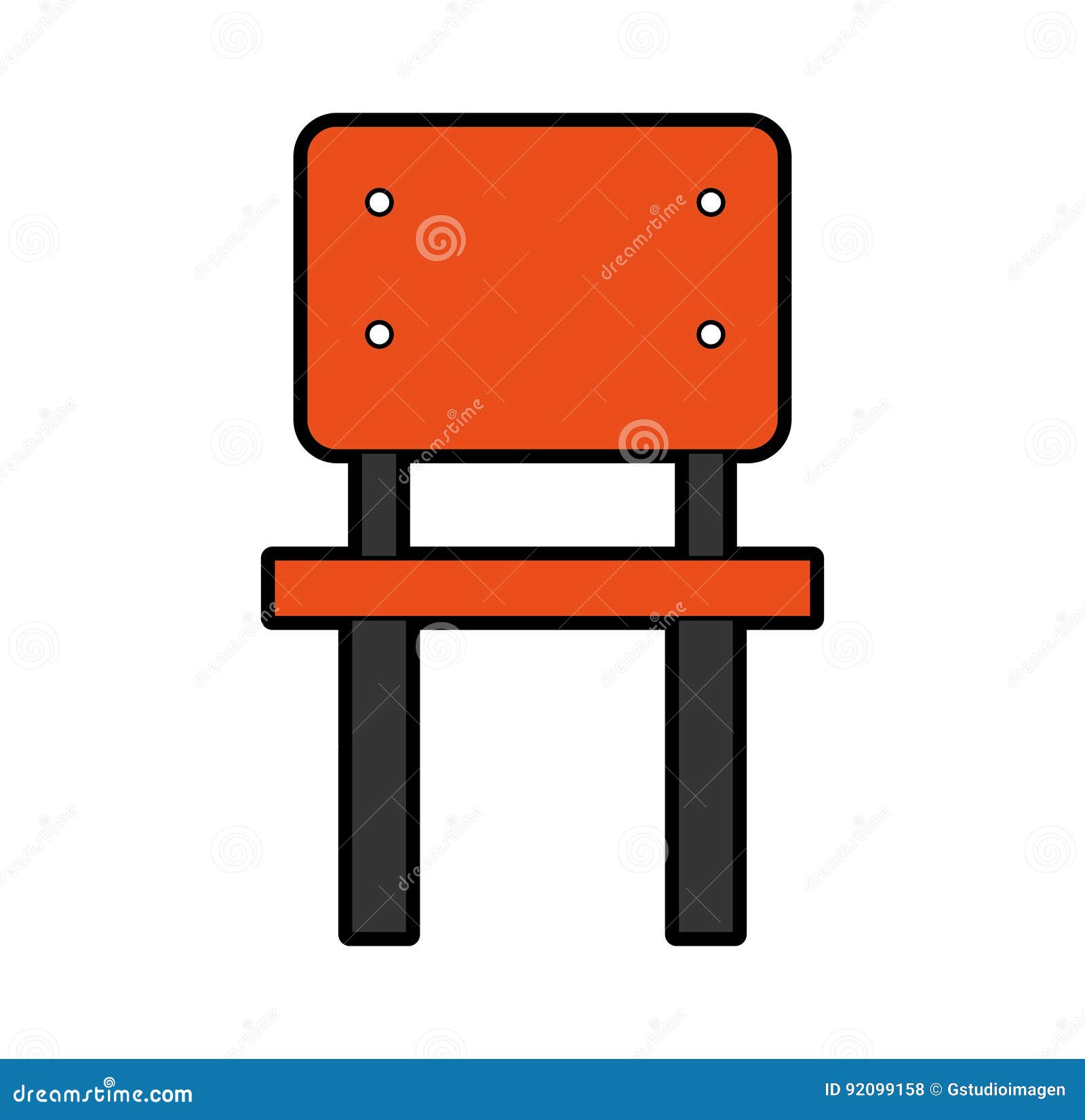 School chair isolated icon stock vector. Illustration of deck 92099158