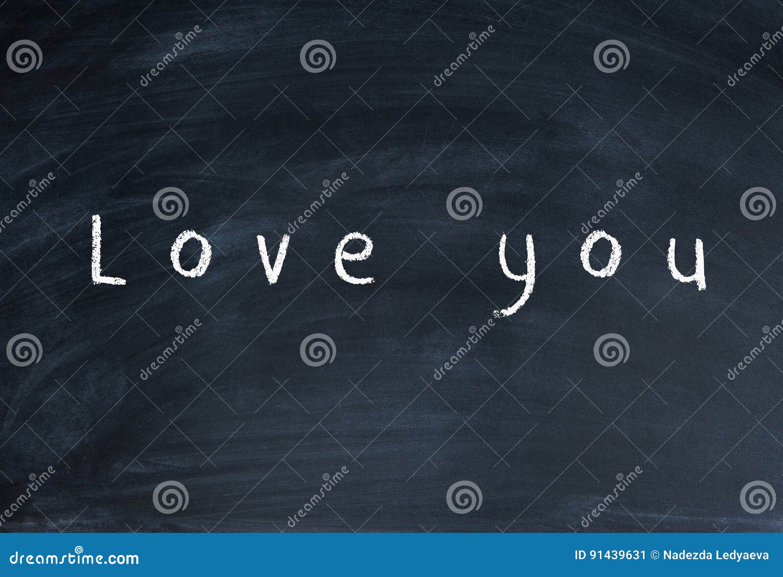 School Chalk is Written with Chalk, I Love You Stock Illustration