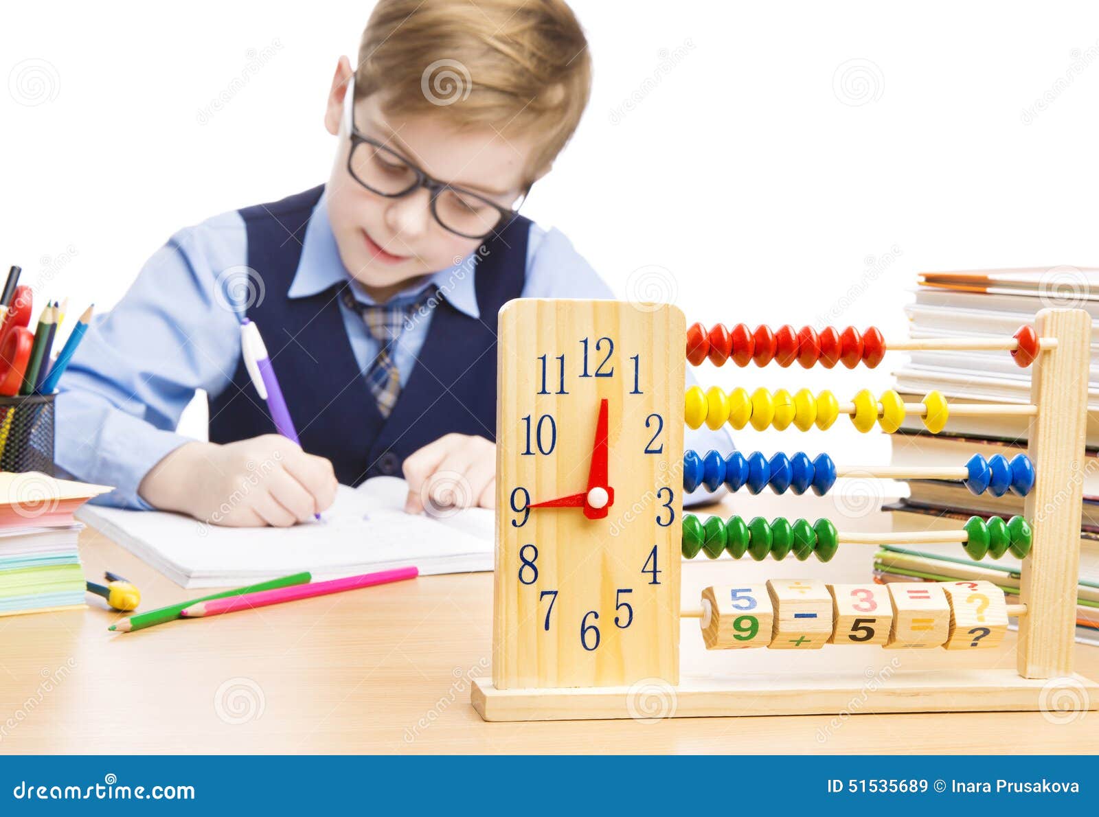 School Child Pupil Education, Clock Abacus, Students Boy ...