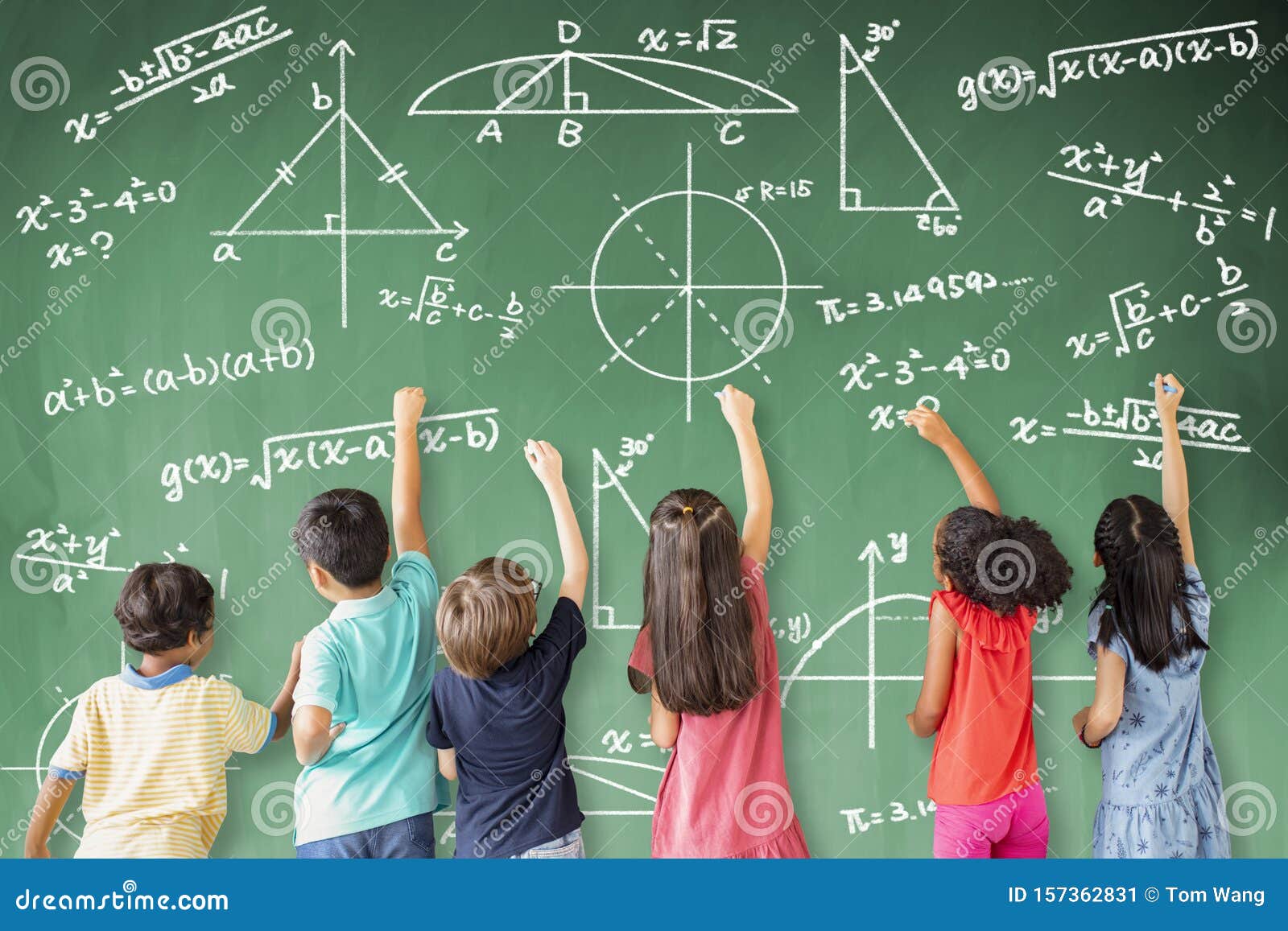 Children Drawing Math Icon on the Chalkboard Stock Image - Image ...