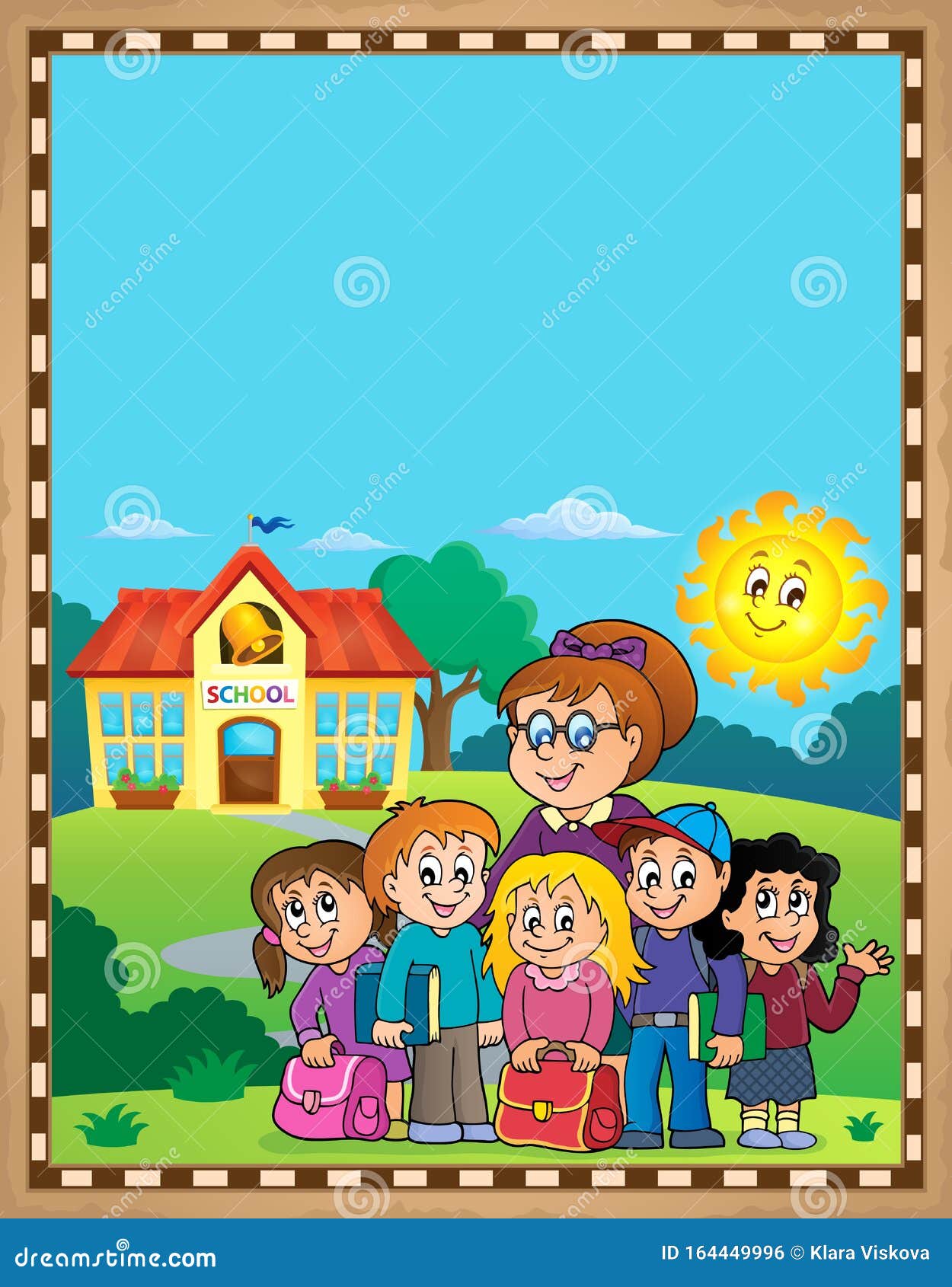 School Class Theme Parchment 2 Stock Vector Illustration of