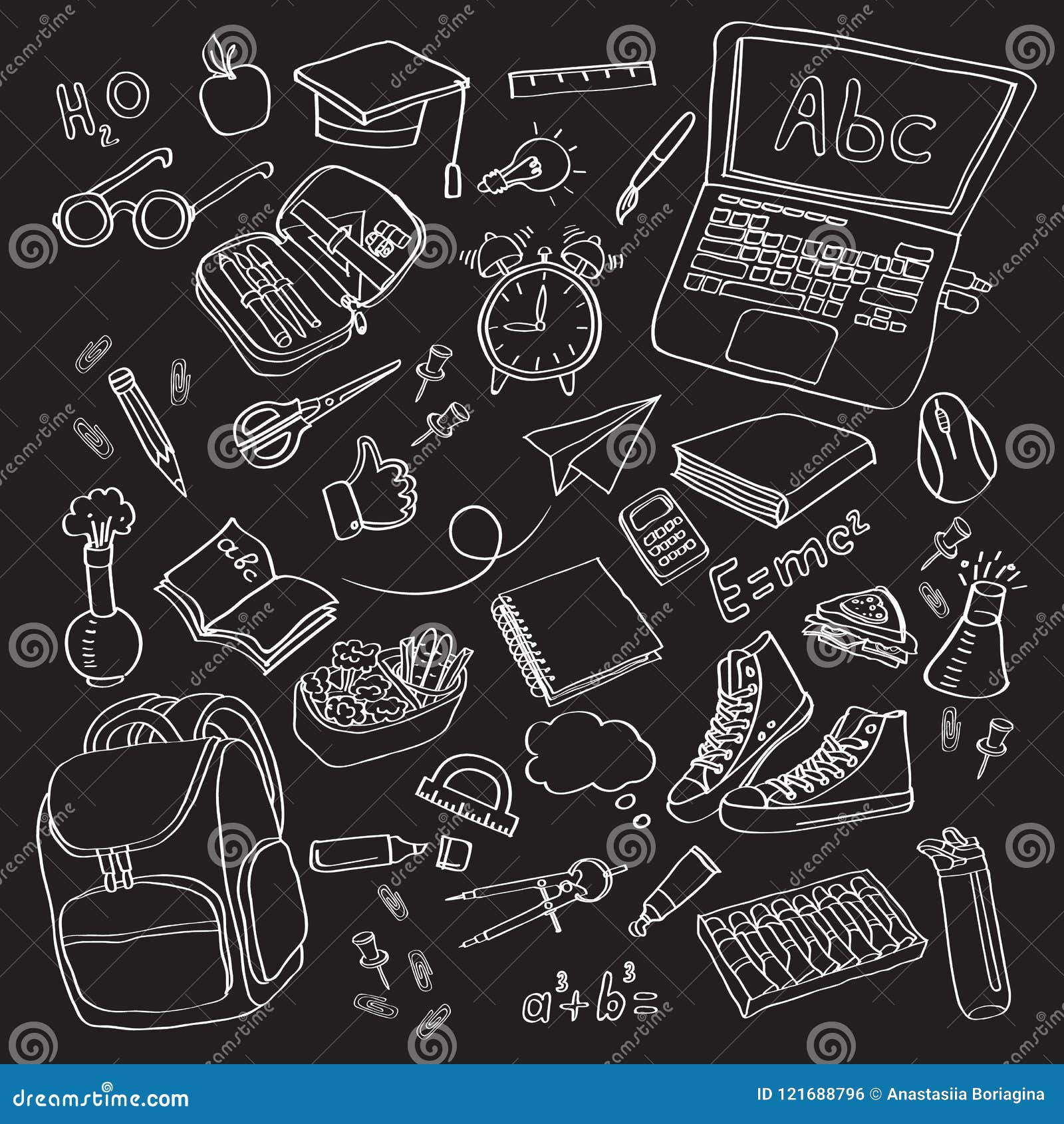 School Supplies Clipart, Back to School - Vector Graphic by VR
