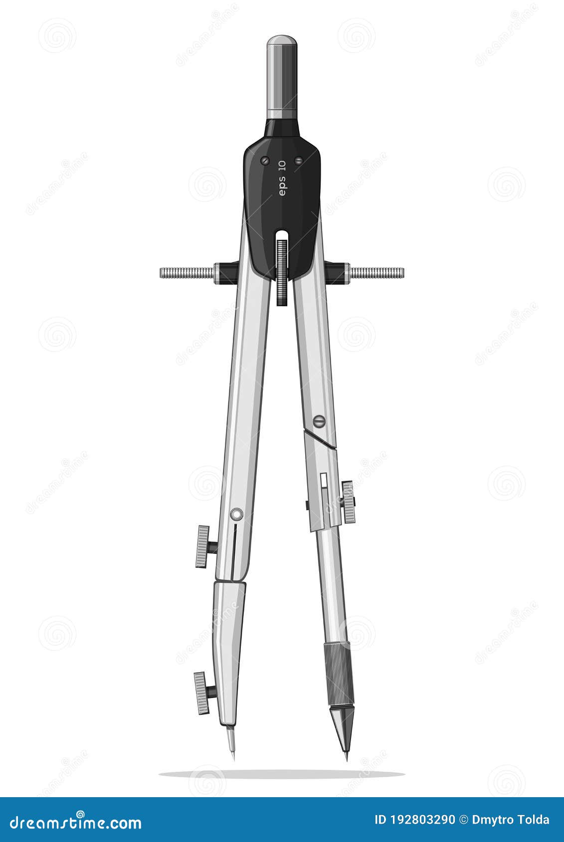 School Compasses for Drawing Circles. Vector Icon Stock Vector