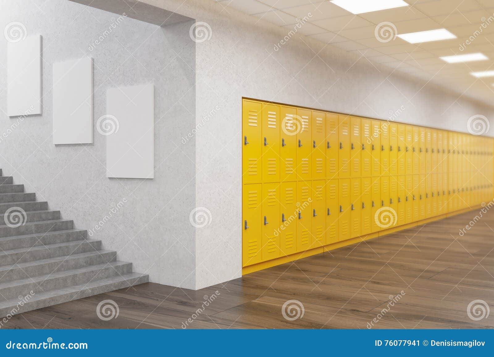 school corridor with posters