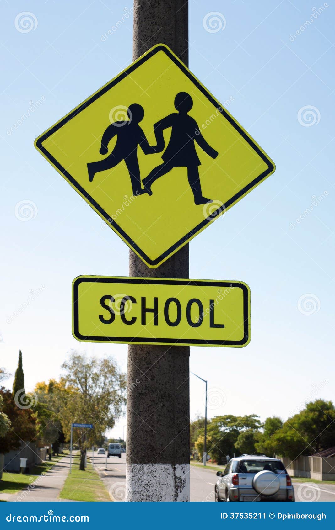 School crossing sign stock image. Image of highway, shape 37535211