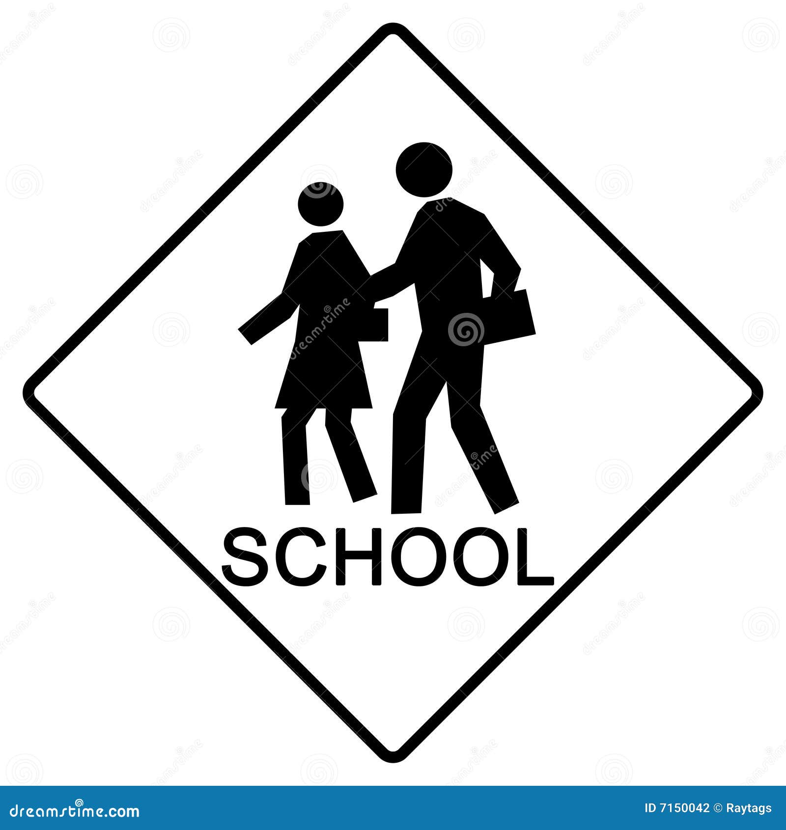 School crossing sign stock illustration. Illustration of church 7150042
