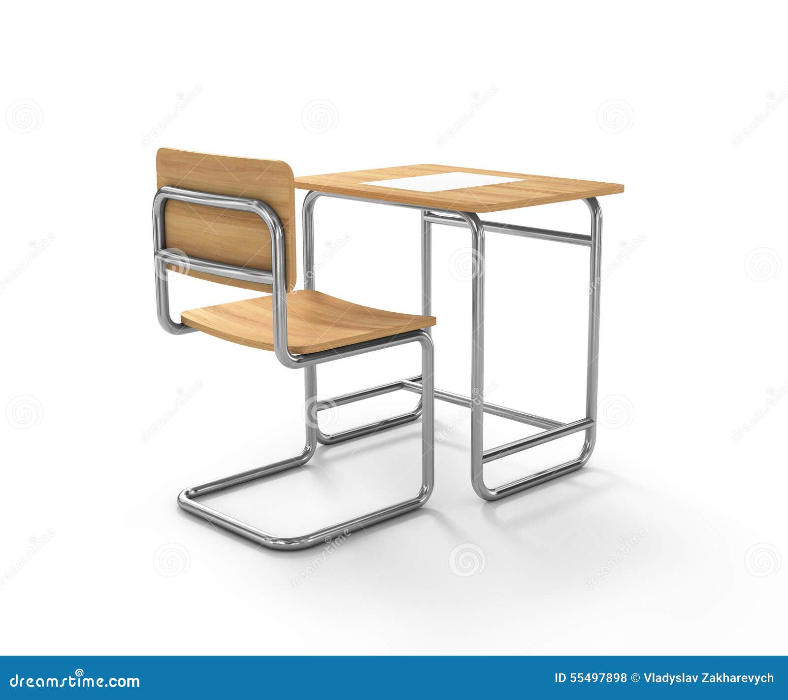 School desk and chair stock illustration. Illustration of final 55497898