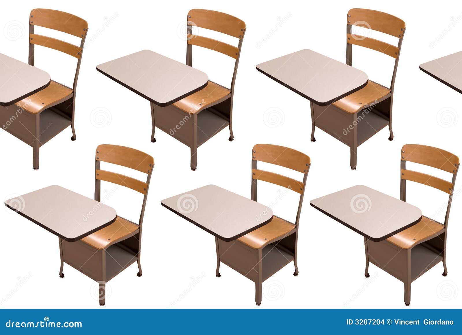 School desks stock photo. Image of desk, white, learning 3207204