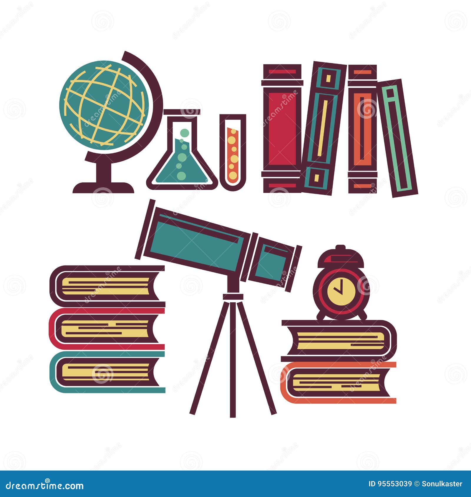 School educational items stock vector. Illustration of chemistry 95553039
