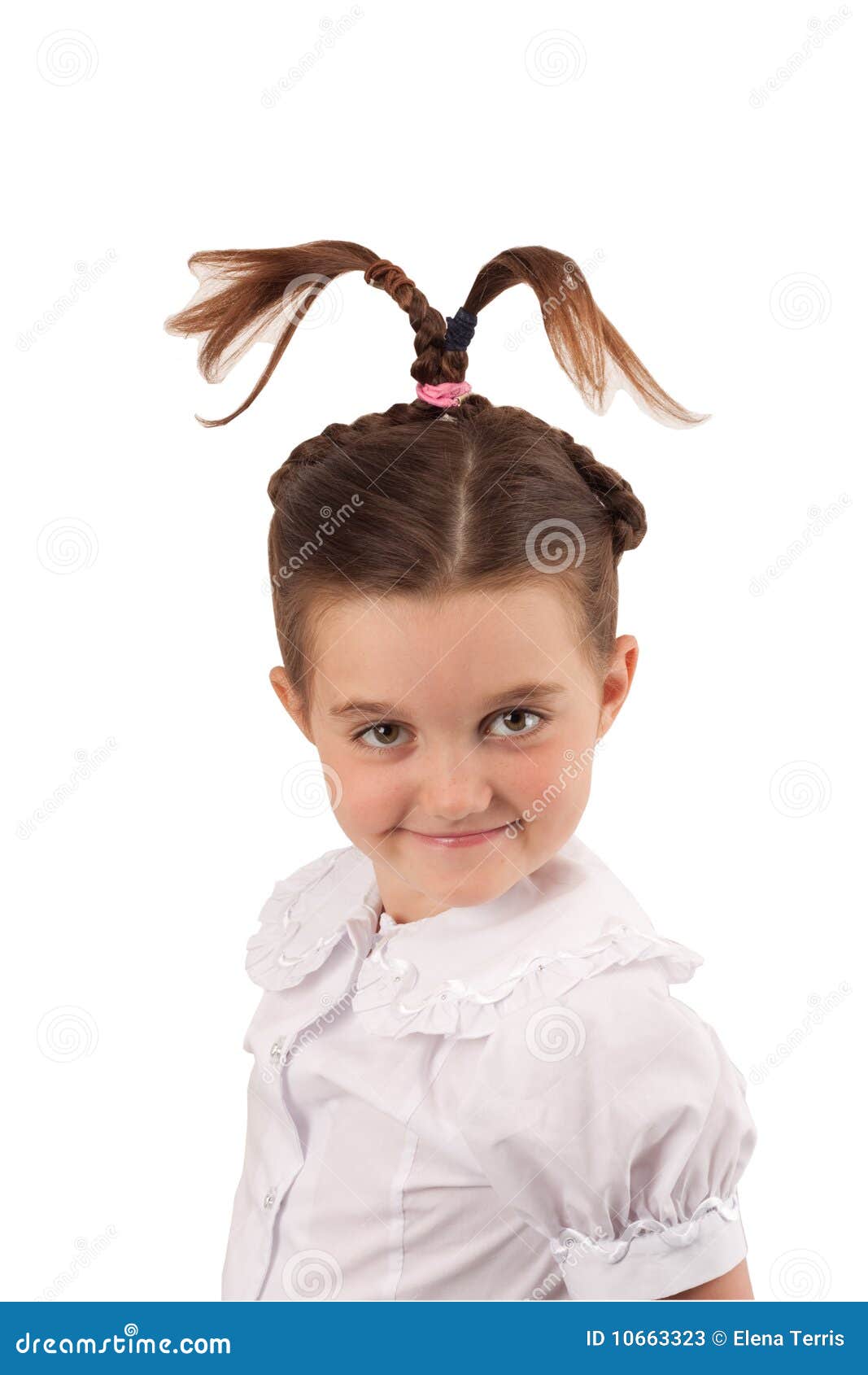 School Girl with Funny Hair Style 5 Stock Image - Image of learning, hair:  10663323