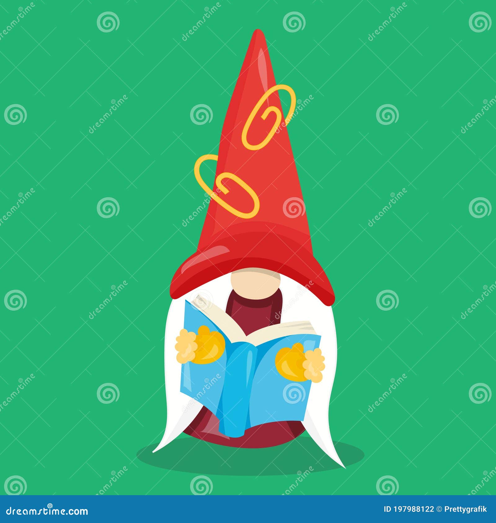 School Gnome Reading Red 08 Stock Vector Illustration of graphic