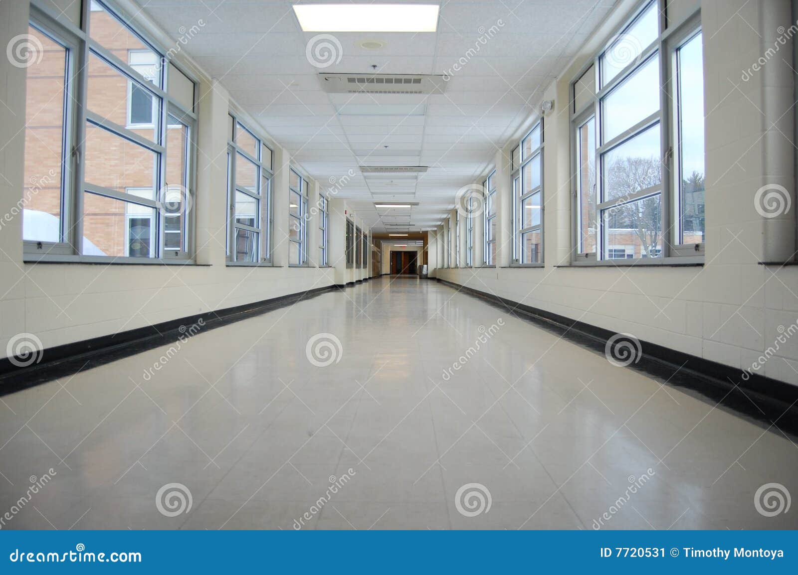 School Hallway stock image. Image of light, hall, floor 7720531