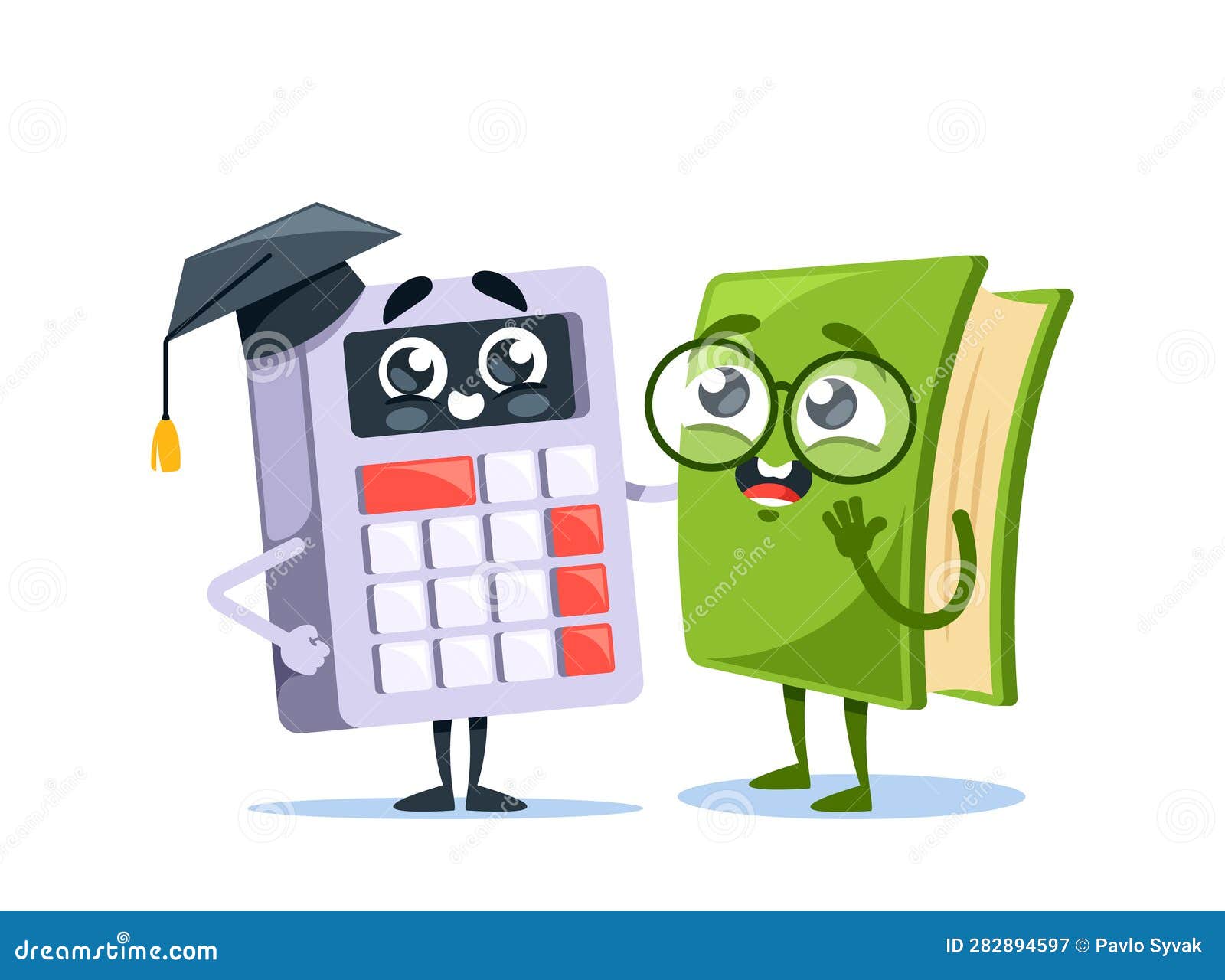 School Items Characters. Cartoon Calculator in Mortarboard, Nerdy,  Number-crunching Gadget with a Quirky Personality Stock Vector -  Illustration of calculator, equipment: 282894597