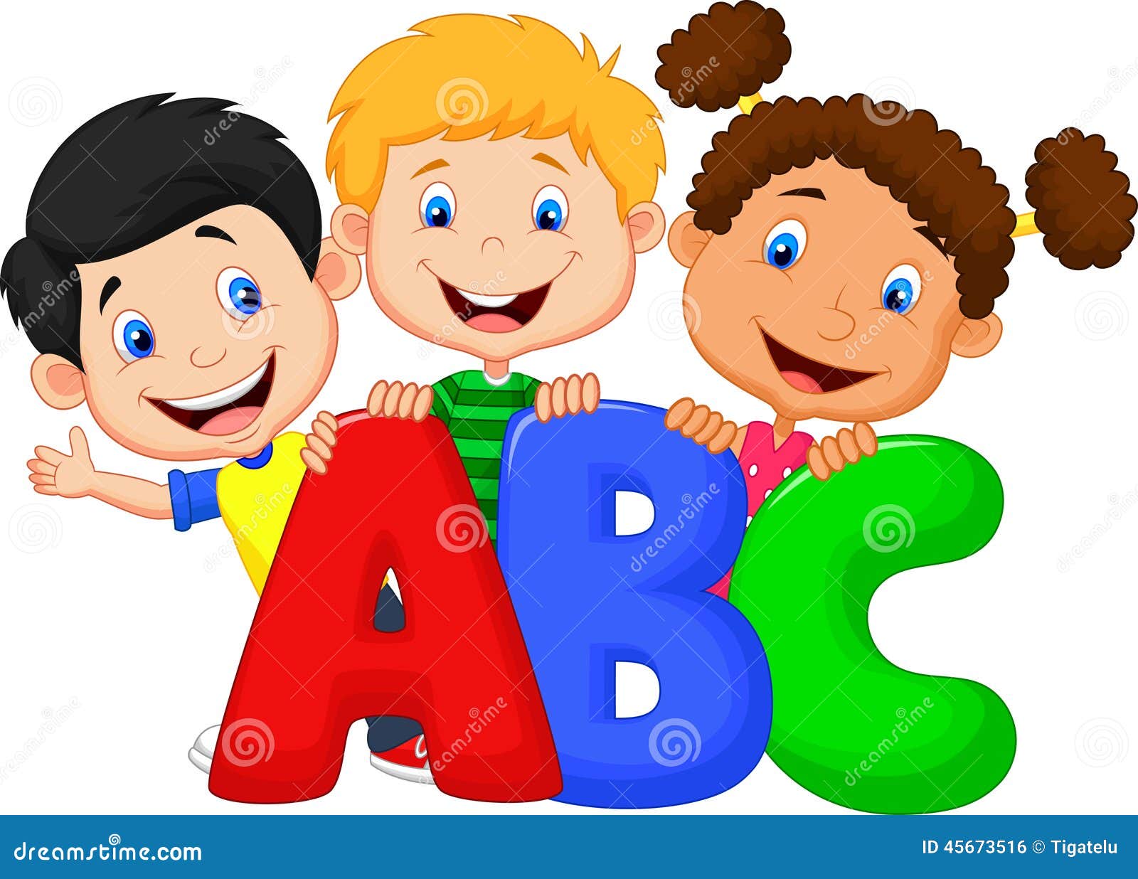School Kids With ABC Stock Vector - Image: 45673516