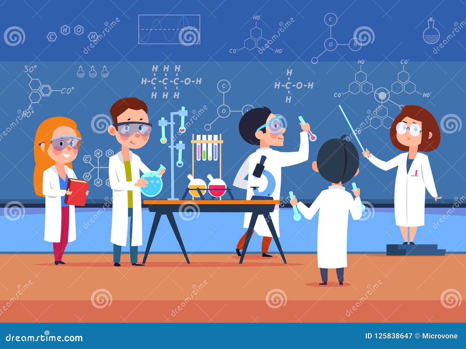 School Science Lab Cartoon