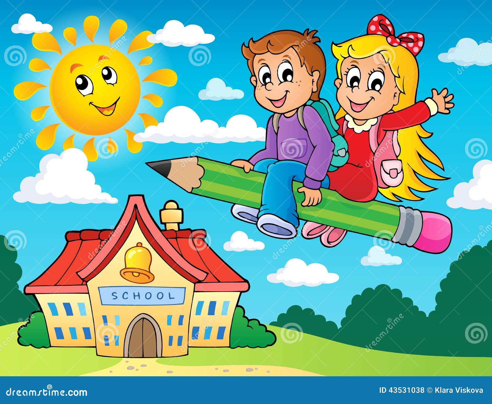 School kids theme image 5 stock vector. Image of happy 