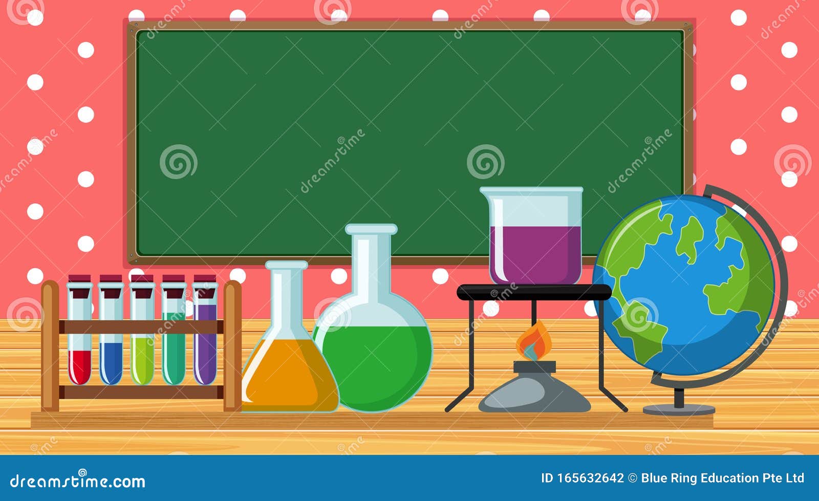 School Laboratory with Many Equipments Stock Illustration