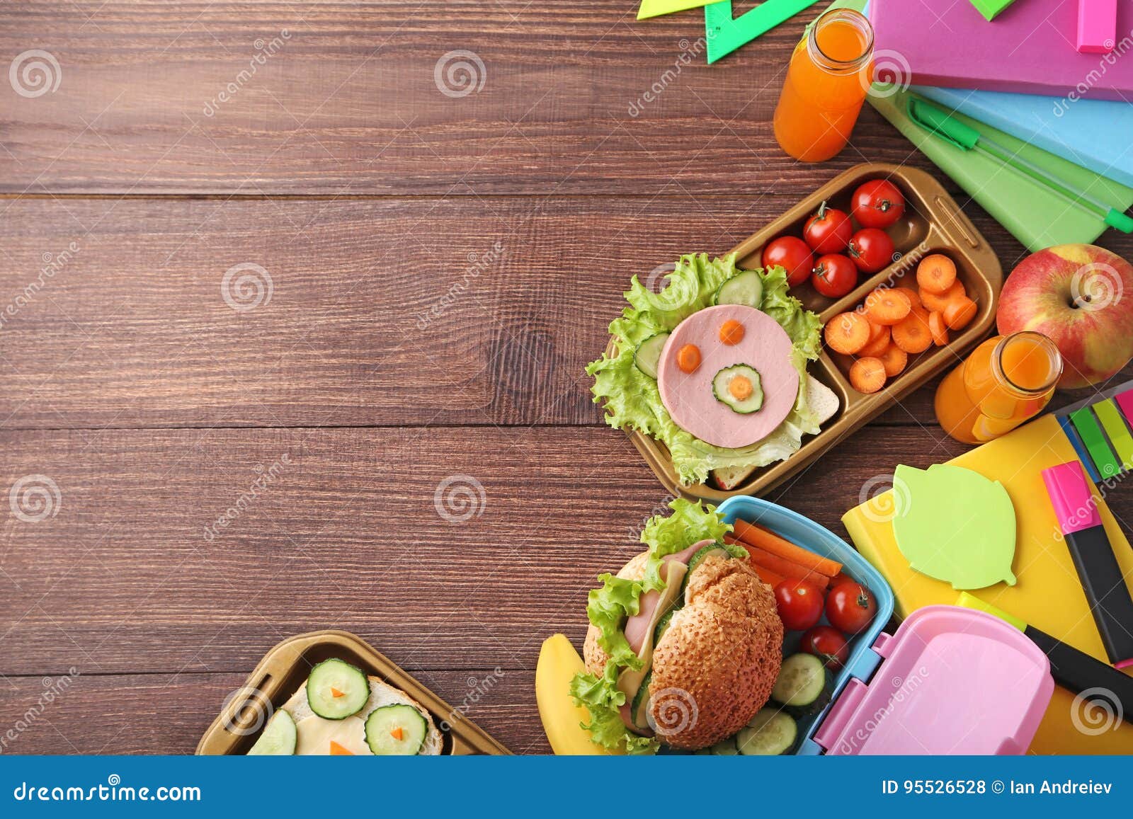 School lunch stock photo. Image of juicy, delicious, green 95526528