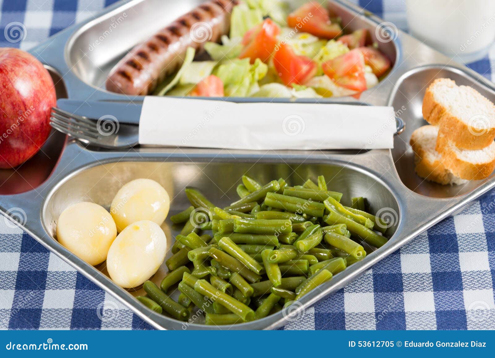 Three colorful lunch trays on table Stock Photo by ©oocoskun 102361070