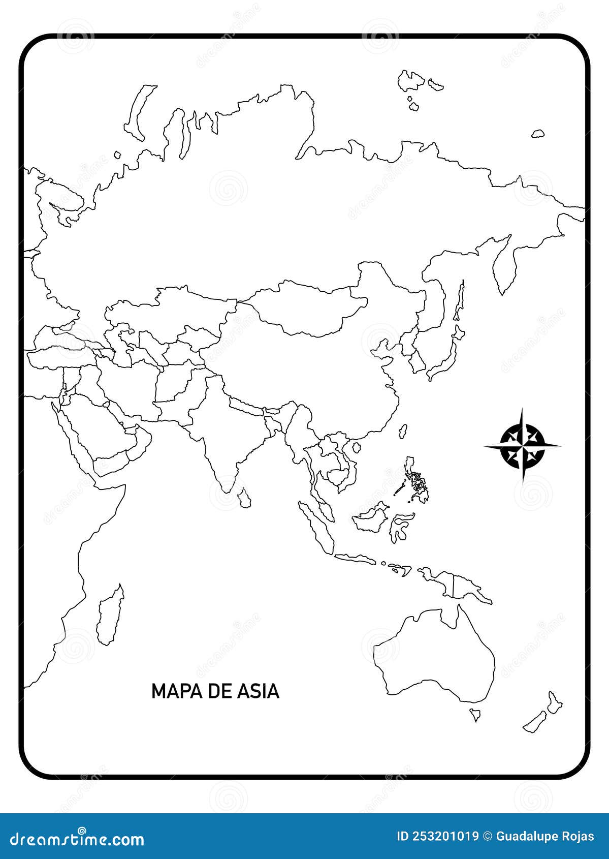 school map of the asian continent, geography and political division of asia